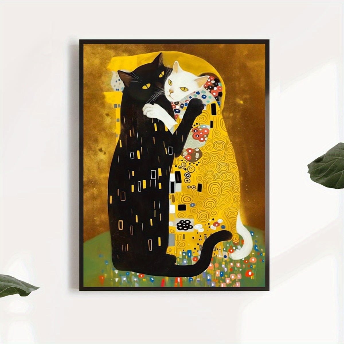 1pc Canvas Poster of Kitty Klimt Art Prints for Wall Decor in Living Room or Bedroom, Frameless Home Decor.