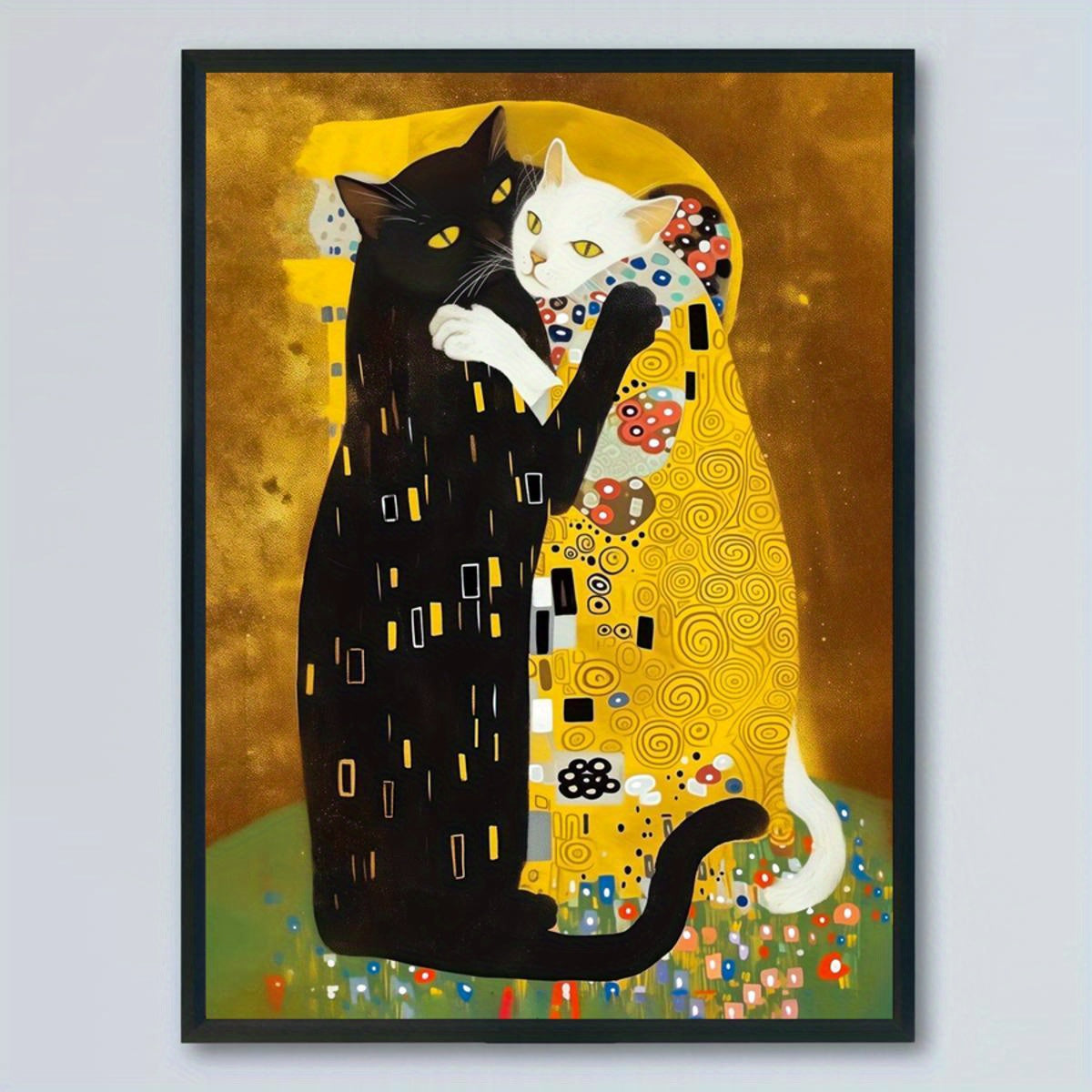 1pc Canvas Poster of Kitty Klimt Art Prints for Wall Decor in Living Room or Bedroom, Frameless Home Decor.