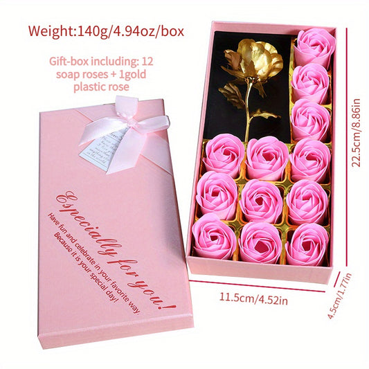 12pcs Soap Rose Gift Box, ideal for birthdays and creative activities