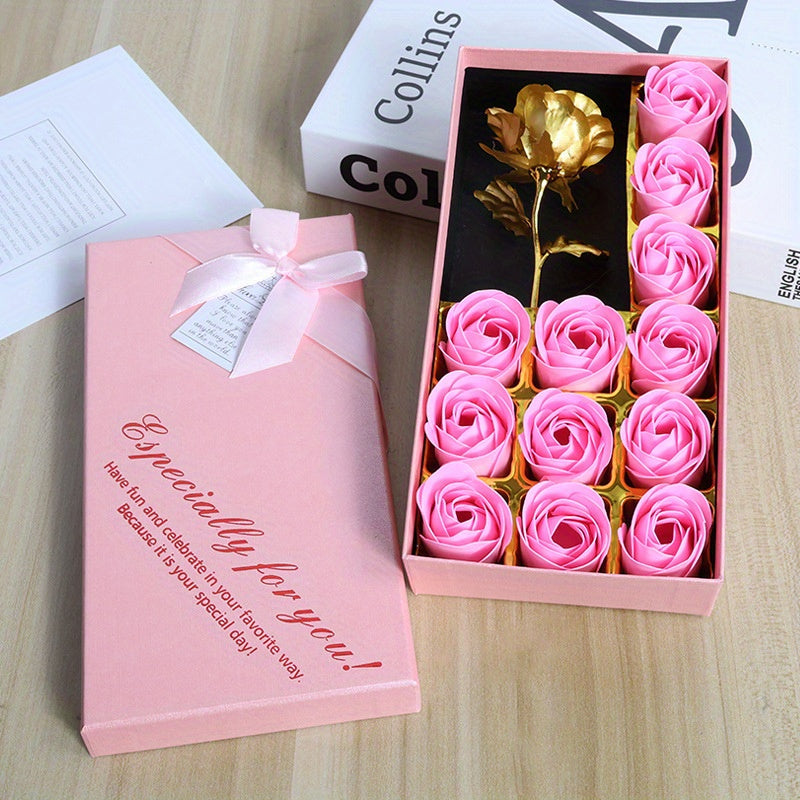 12pcs Soap Rose Gift Box, ideal for birthdays and creative activities