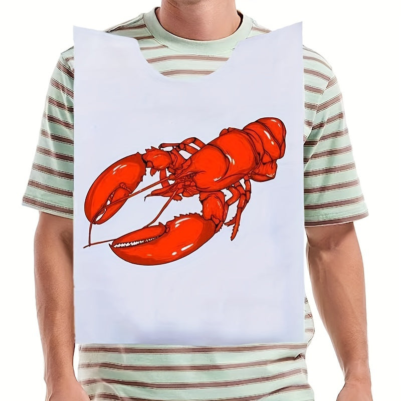 Set of 30 Disposable Lobster Bibs for Seafood Feasts, BBQs & Gatherings, Adult Plastic Aprons with Fun Lobster Design, Perfect for Crab Feasts and Crawfish Parties, Durable and Waterproof Event Gear