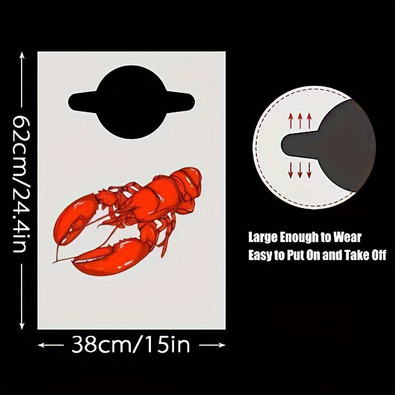 Set of 30 Disposable Lobster Bibs for Seafood Feasts, BBQs & Gatherings, Adult Plastic Aprons with Fun Lobster Design, Perfect for Crab Feasts and Crawfish Parties, Durable and Waterproof Event Gear