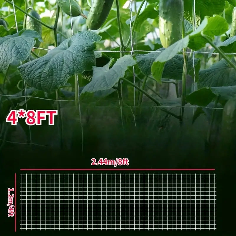 PE Garden Trellis Netting for Climbing Plants - Heavy-Duty Plant Support Mesh, Ideal for Garden Arbors - Available in 121.92x243.84cm or 152.4x457.2cm Sizes