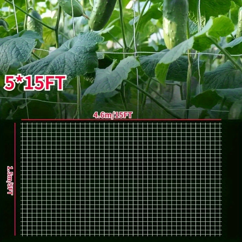 PE Garden Trellis Netting for Climbing Plants - Heavy-Duty Plant Support Mesh, Ideal for Garden Arbors - Available in 121.92x243.84cm or 152.4x457.2cm Sizes