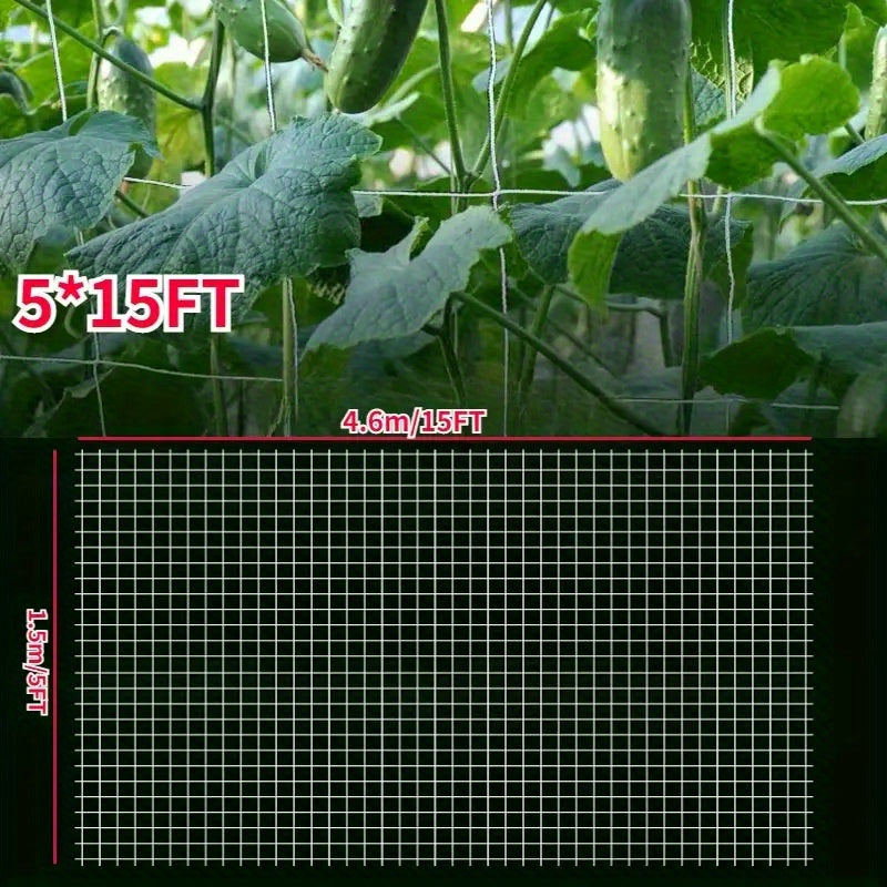 PE Garden Trellis Netting for Climbing Plants - Heavy-Duty Plant Support Mesh, Ideal for Garden Arbors - Available in 121.92x243.84cm or 152.4x457.2cm Sizes