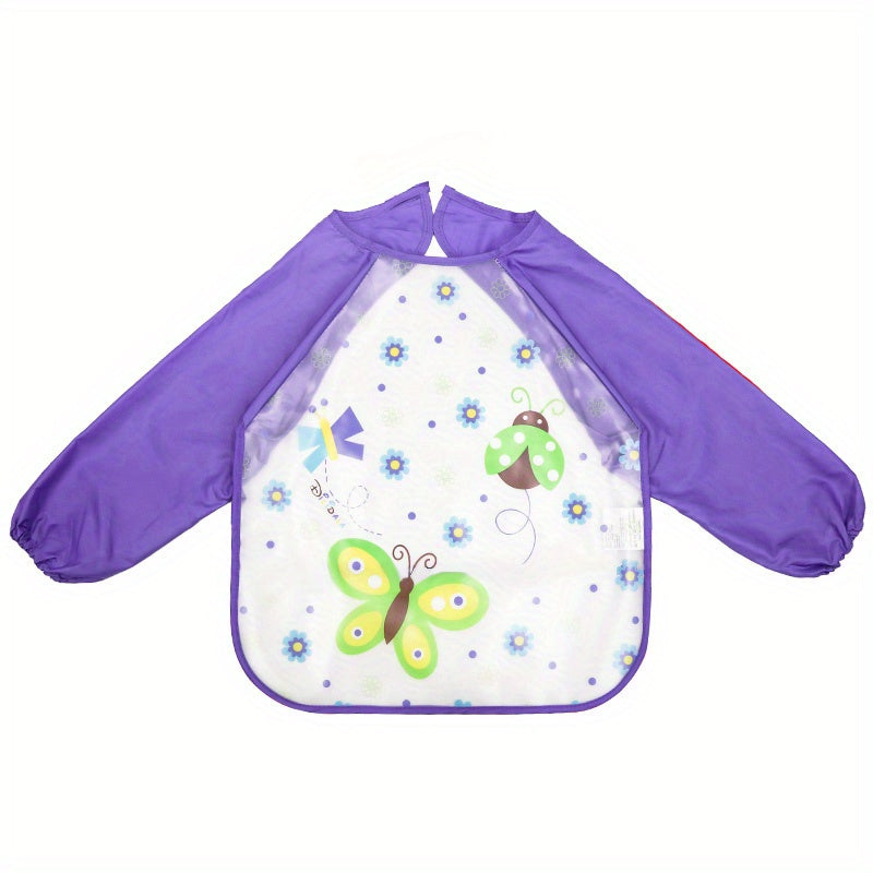 Waterproof and dirt-resistant bib made of EVA for babies aged 6-72 months. No washing required. Protects clothes.