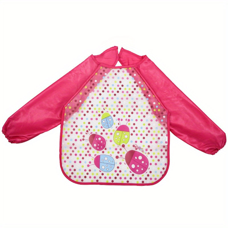 Waterproof and dirt-resistant bib made of EVA for babies aged 6-72 months. No washing required. Protects clothes.