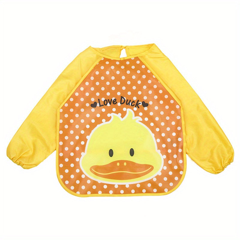 Waterproof and dirt-resistant bib made of EVA for babies aged 6-72 months. No washing required. Protects clothes.