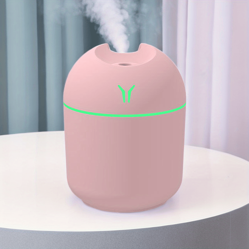 USB Mini Air Humidifier: Aroma Diffuser for Home & Car - Silent Mist Maker with LED Light.