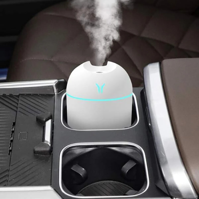 USB Mini Air Humidifier: Aroma Diffuser for Home & Car - Silent Mist Maker with LED Light.