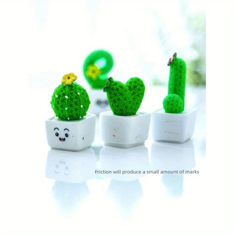 Set of 4 cactus-themed home decor crafts featuring creative letter designs.