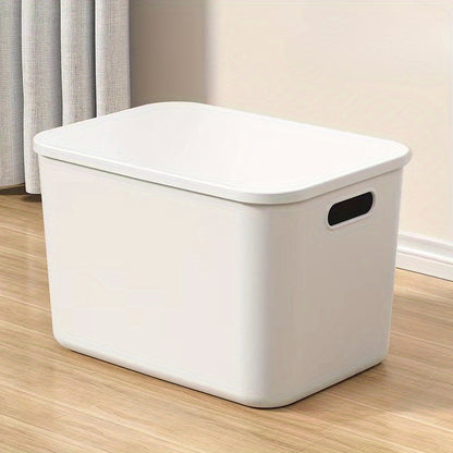 Multi-functional White Storage Box with Lid - Convenient Plastic Container for Clothing, Toys, Reading Materials & Snacks - Ideal for Keeping Desktops and Cars Tidy - Great Holiday Present for Christmas or Halloween, Stylish Organizational Box