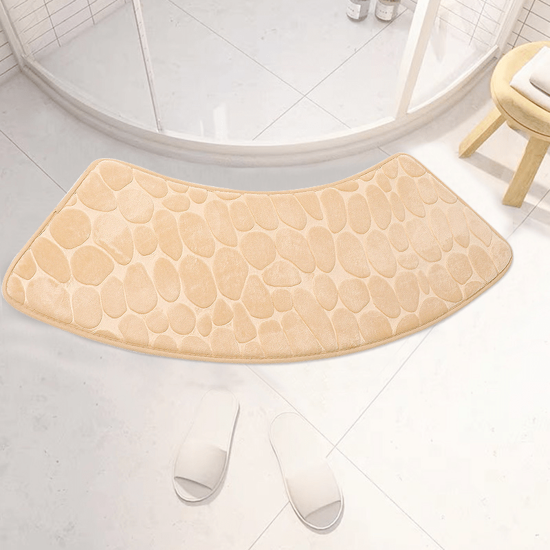 Pebble Bath Mat: Soft, Quick-Dry, Non-Slip, Absorbent Shower Rug made of Polyester for Home Decor