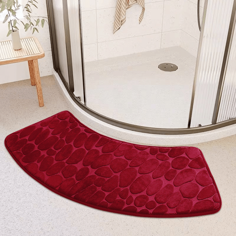 Pebble Bath Mat: Soft, Quick-Dry, Non-Slip, Absorbent Shower Rug made of Polyester for Home Decor