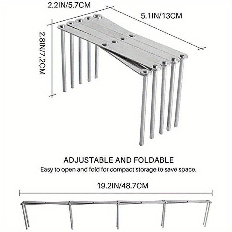 Stainless Steel Retractable Multi-Purpose Shelf for Dishes and Plates – Kitchen Storage Drainer and Pot Lid Rack, Reusable