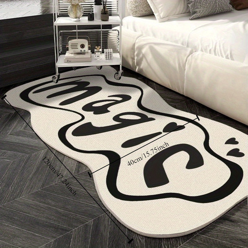 Soft and Non-Slip Cartoon Coal Ball Bedside Rug - Cozy Imitation Fleece Floor Mat Perfect for Home Decor