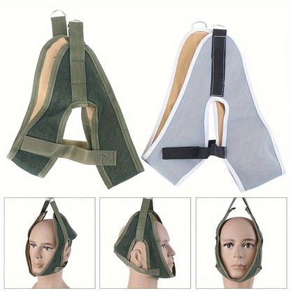 Cervical traction belt for neck stretching and spinal health care.