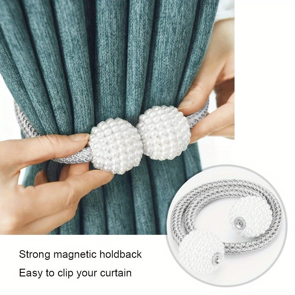 Set of 2 Magnetic Curtain Tiebacks for Easy Install on Home or Office Windows