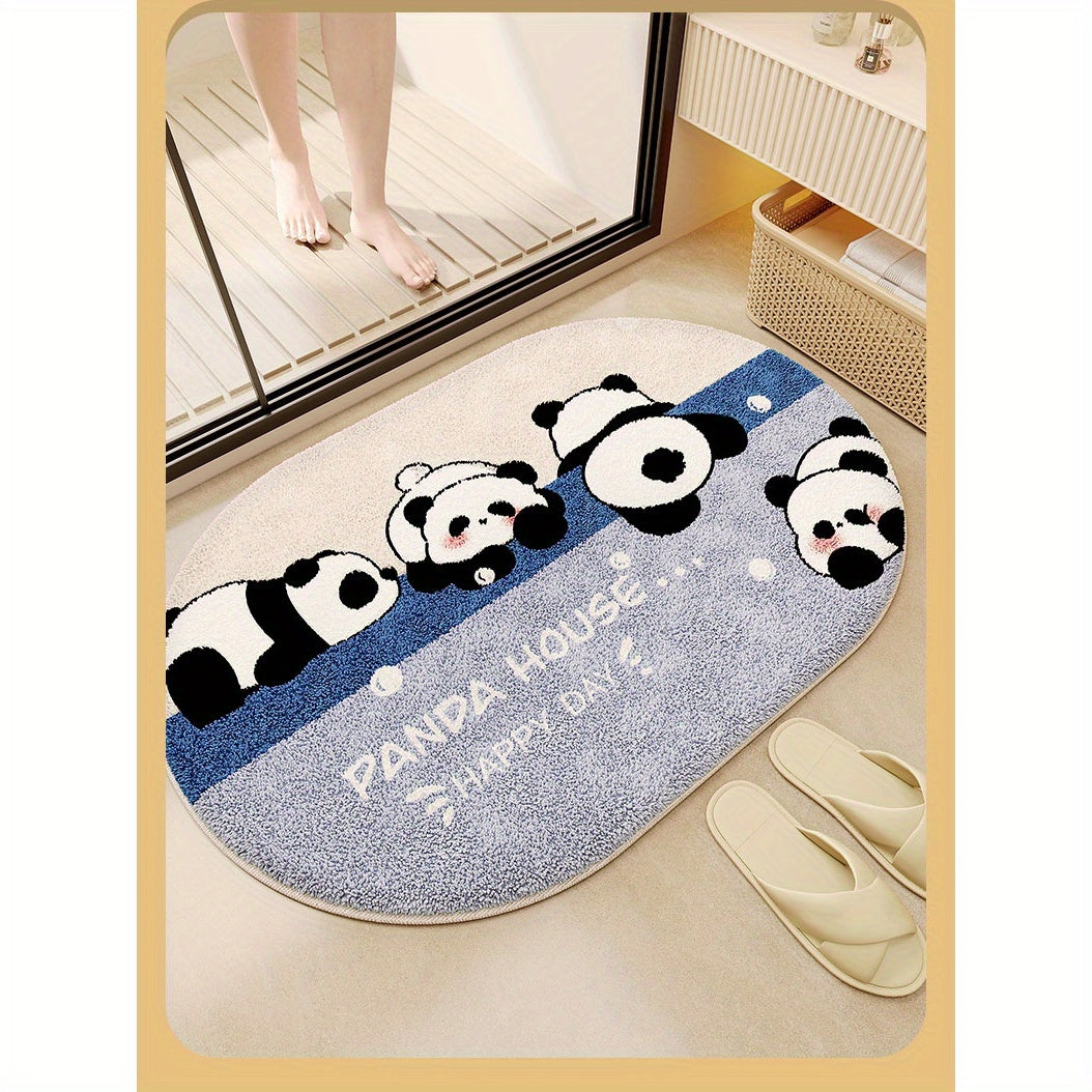 Add a touch of festivity to your bathroom with our adorable Cartoon Panda Bathroom Mat! This soft, absorbent, and hand-washable mat is the perfect addition to your home decor.