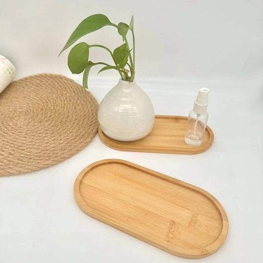 Multipurpose bamboo tray for kitchen and dining, serving platter, coaster, and coffee cup mat.