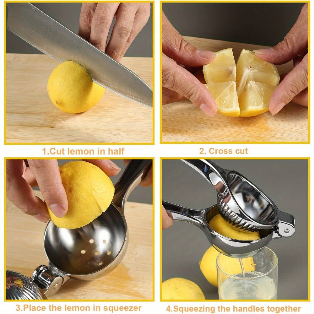 Large Heavy Duty Premium Lemon Squeezer, Stainless Steel Handheld Juicer for Citrus, Manual Hand Press Lime Juicer, Bar Tool for Fresh Citrus Juice