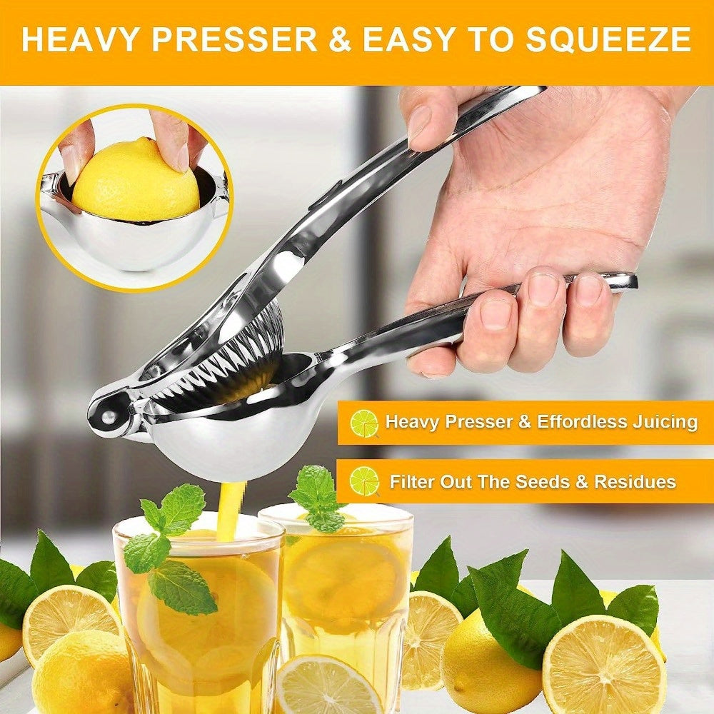 Large Heavy Duty Premium Lemon Squeezer, Stainless Steel Handheld Juicer for Citrus, Manual Hand Press Lime Juicer, Bar Tool for Fresh Citrus Juice