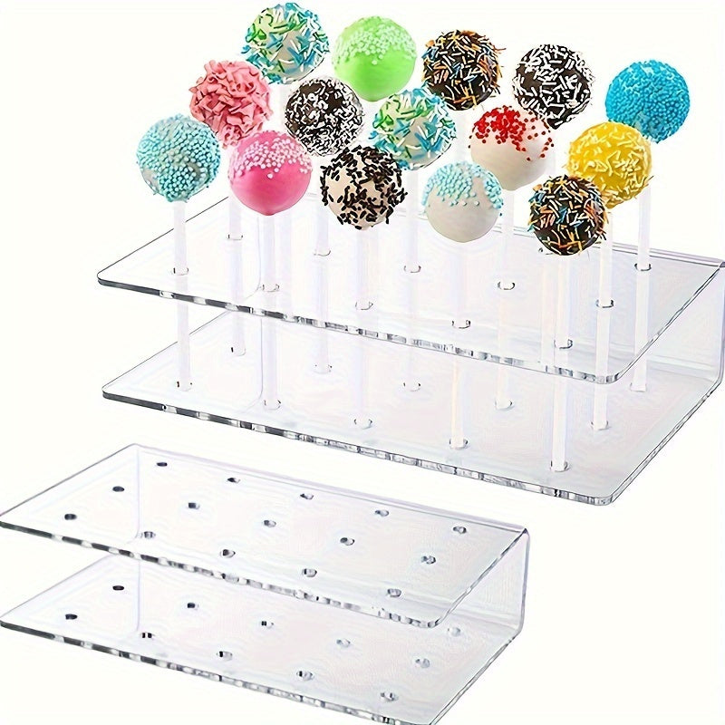 Clear acrylic lollipop holder with 15 holes for weddings, parties, and restaurants.