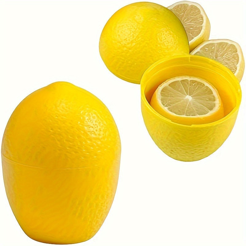 Keep your food fresh with this stylish lemon-shaped preservation box. Perfect for restaurants or homes, this set includes a plastic sealing box for preserving fruits and other foods. The convenient lemon cut storage design is ideal for kitchen and