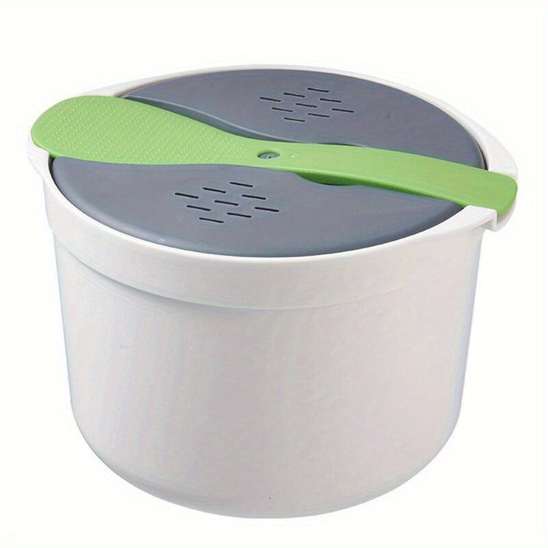 Microwave Steamer: Perfect for Rice, Vegetables, and More! Versatile, High-Temperature Resistant, Portable for Office and School, and Easy to Clean.