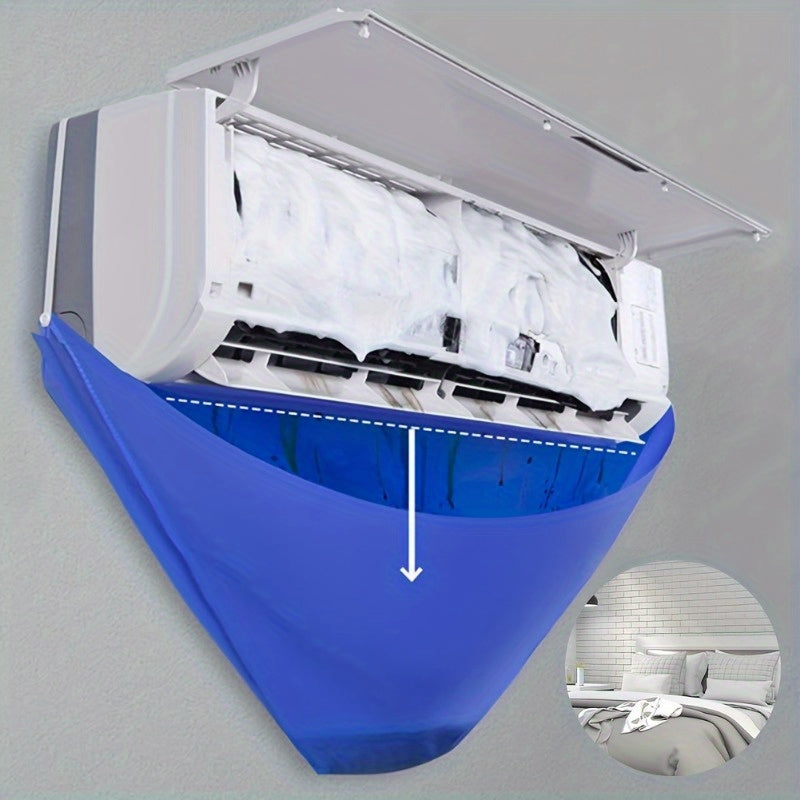 Keep your living room and bedroom air conditioners clean and leak-proof with our high-quality blue wall mounted AC cleaning cover bag kit. This kit includes a JIT+ Air Conditioner Leak-Proof Cleaning Bag, spray-proof cap, and convenient drain hose. No