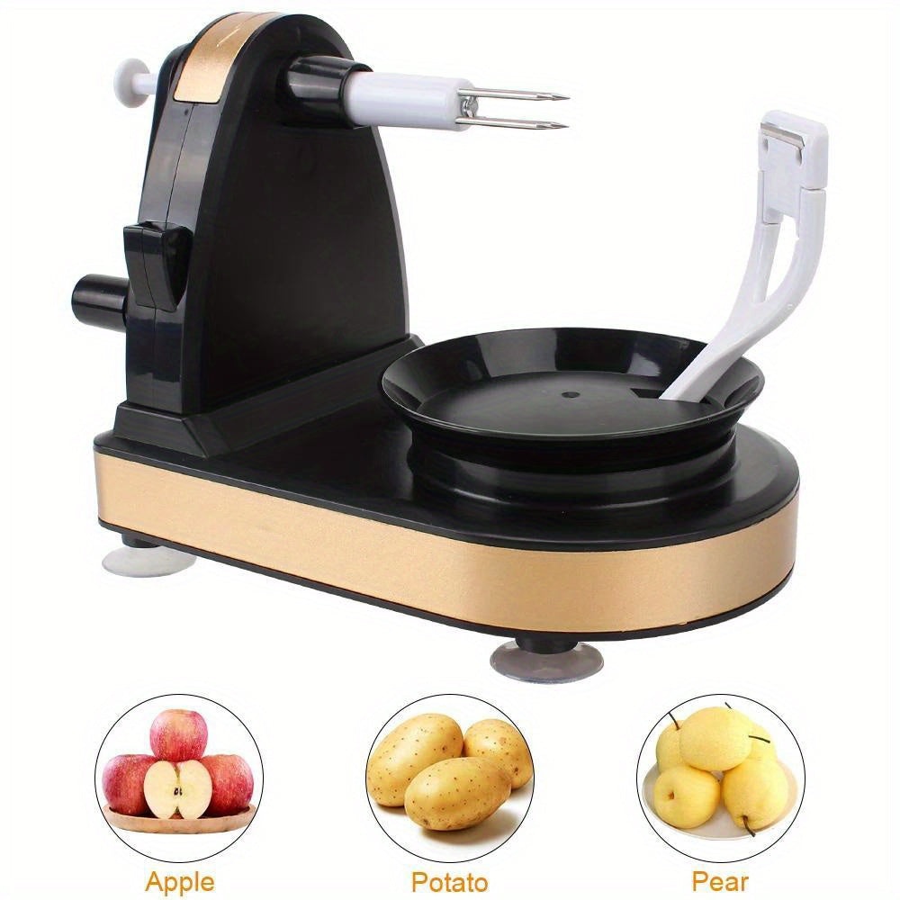 Durable Plastic Multifunctional Hand-Cranked Fruit Peeler, Apple, Potato, and Pear Corer Cutter Slicer Machine with Straight Blade Edge