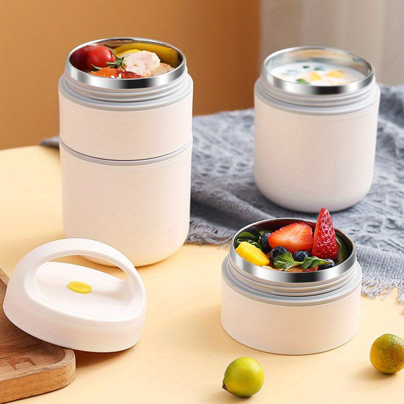 Portable and durable PP material lunch box is ideal for soup, porridge, and breakfast on-the-go. Perfect for office, school, or canteen use.