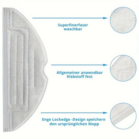 Set of 8 Microfiber Mop Pads for Roborock S8/S7 Series - Fits S8+, S7 MaxV, S7 Pro Ultra & Other Models - High-Quality Vacuum Attachments