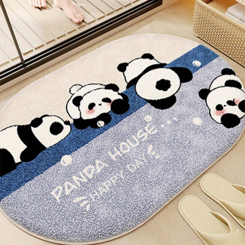 Add a touch of festivity to your bathroom with our adorable Cartoon Panda Bathroom Mat! This soft, absorbent, and hand-washable mat is the perfect addition to your home decor.