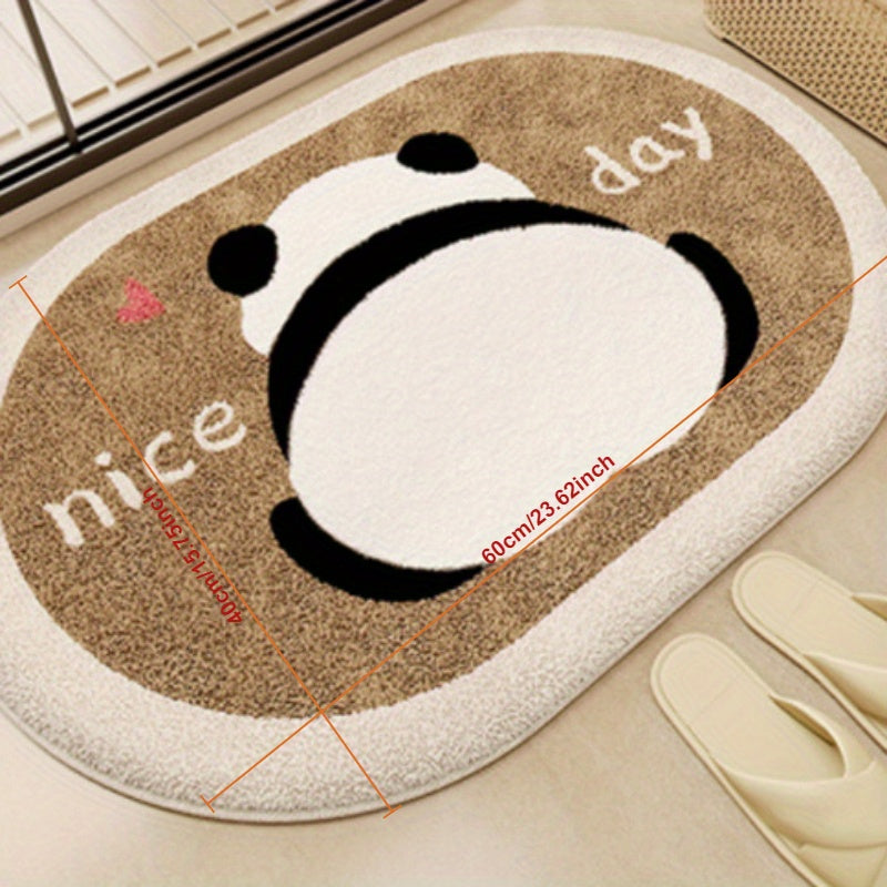 Add a touch of festivity to your bathroom with our adorable Cartoon Panda Bathroom Mat! This soft, absorbent, and hand-washable mat is the perfect addition to your home decor.