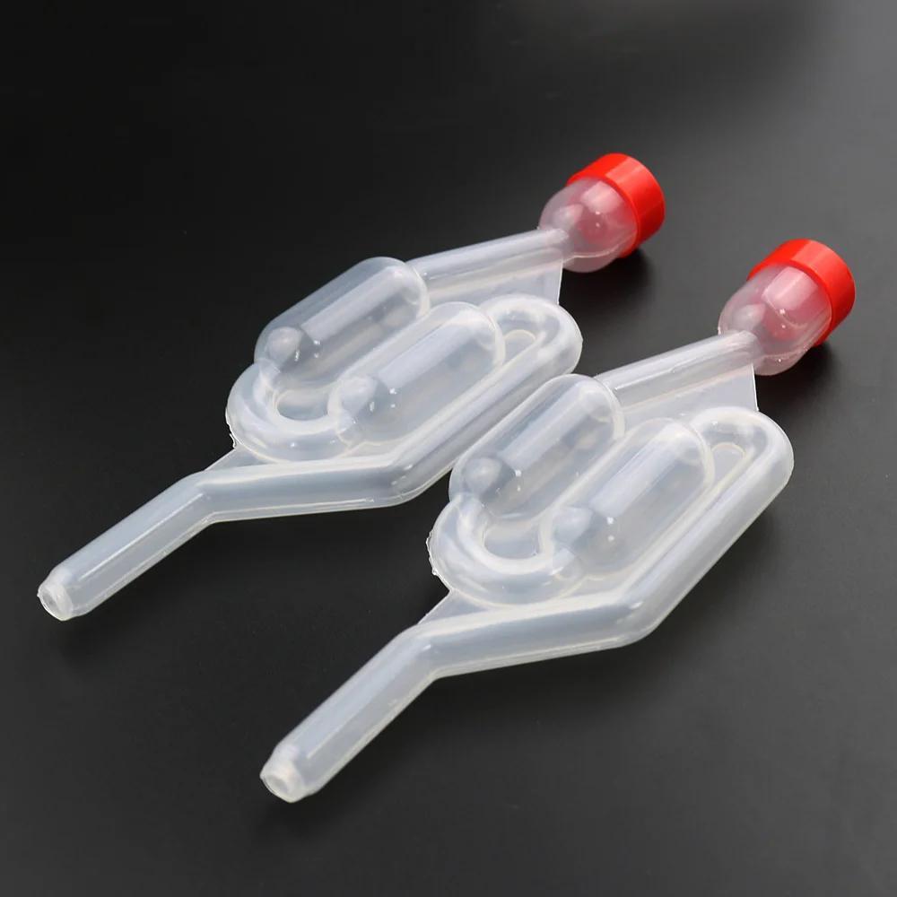 10 durable plastic water seal exhaust airlocks with red check valves for home brewing and fermentation, leak-proof and easy to use.