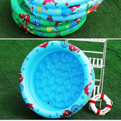 Children's inflatable pool made of durable PVC, includes accessories for home fun.