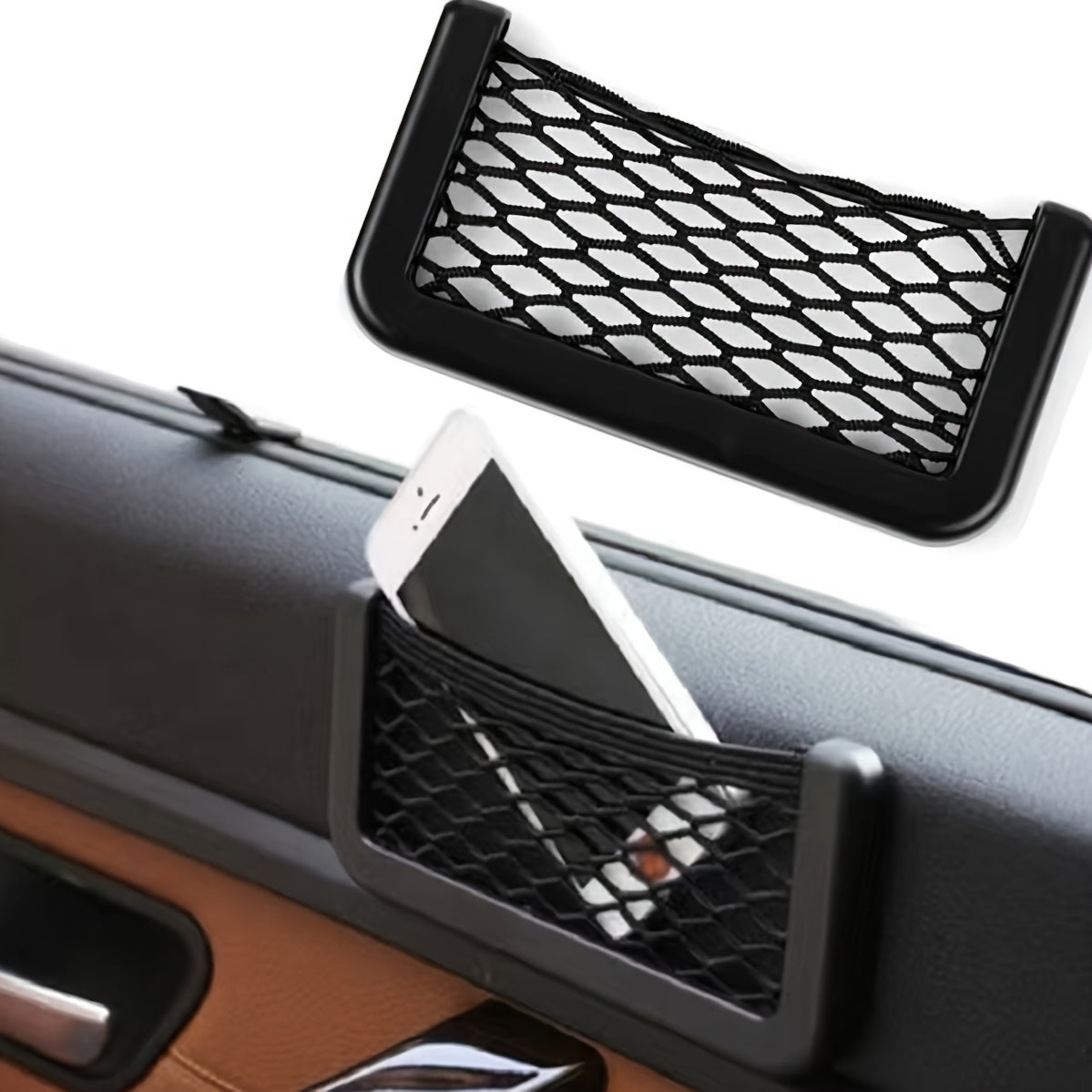 5 Mesh Organizer Nets for Cars & Boats - Sleek Design, Phone Holder Pockets, 19.99x8.0 cm, Home Storage Bins