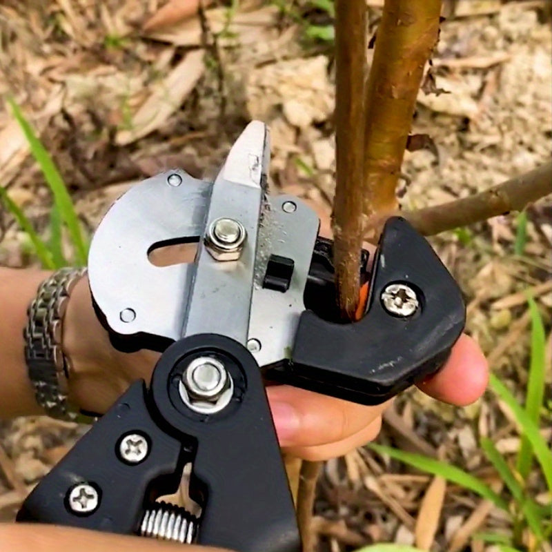 Garden grafting and pruning tool set with durable knife for fruit trees, vines, and branches.