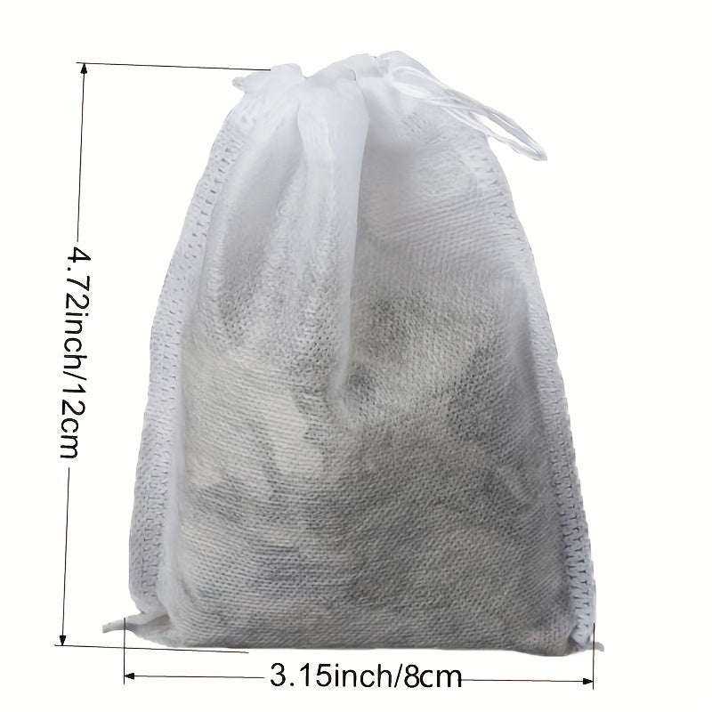 100 pieces of soup bags, tea bags, filter bags, reusable drawstring soup bags, Chinese medicine filter mesh bags, straining cheesecloth bags, spice bags for cooking, muslin bags, bone broth brew bags, and kitchen accessories.