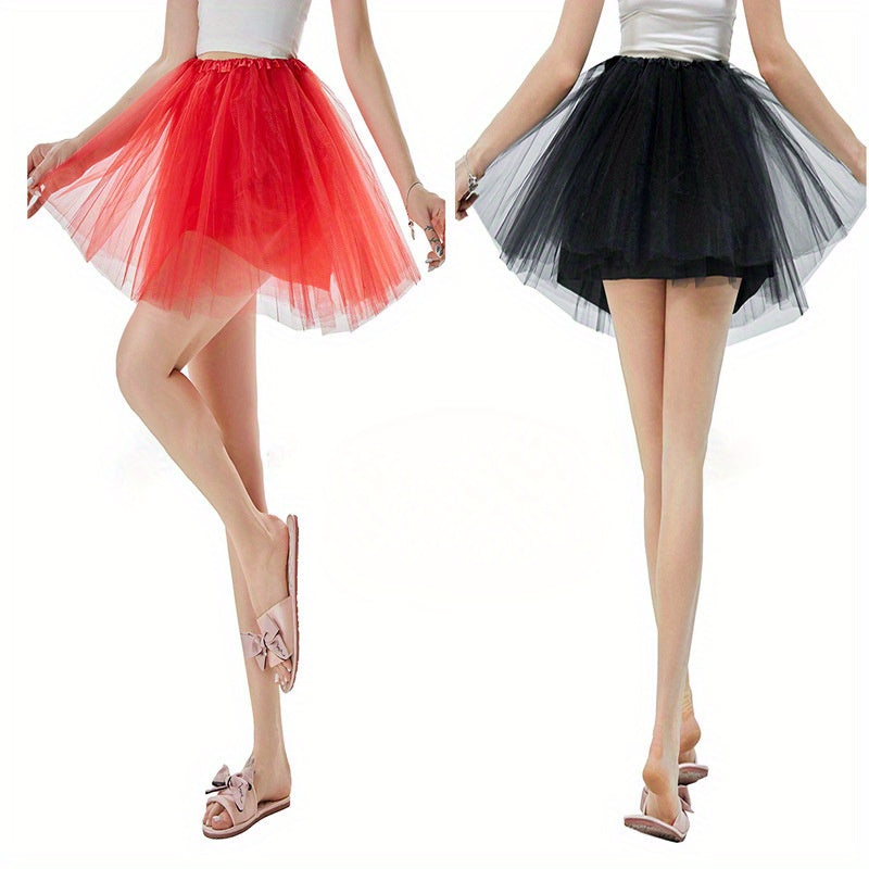 This tutu skirt is perfect for adult parties, featuring 4 layers of polyester tulle with a solid lining. It has a princess puffy ballet dance style and is non-feathered. No power supply is needed as it is a battery-free accessory.