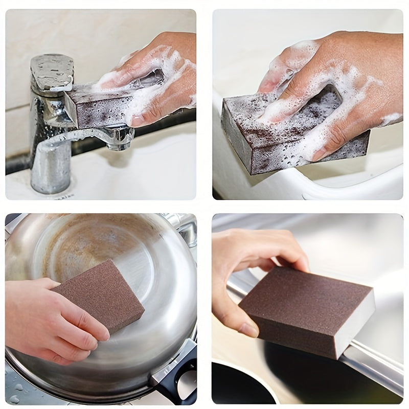 5-Pack Emery Magic Sponge Eraser Set: Heavy-duty non-electric scrubbers for cleaning kitchen, bathroom, toilet, floor, and outdoors.