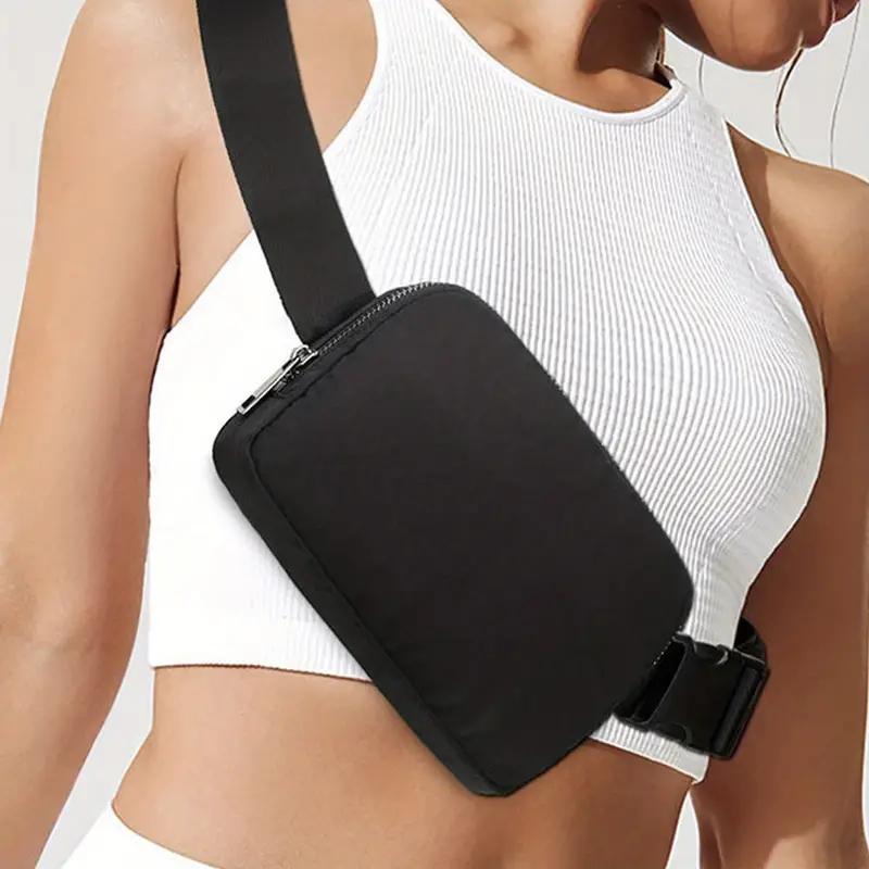 Sturdy Monochromatic Chest Bag, Versatile Nylon Fanny Pack with Buckle Closure, Waterproof Adjustable Crossbody Waist Bag for Sport