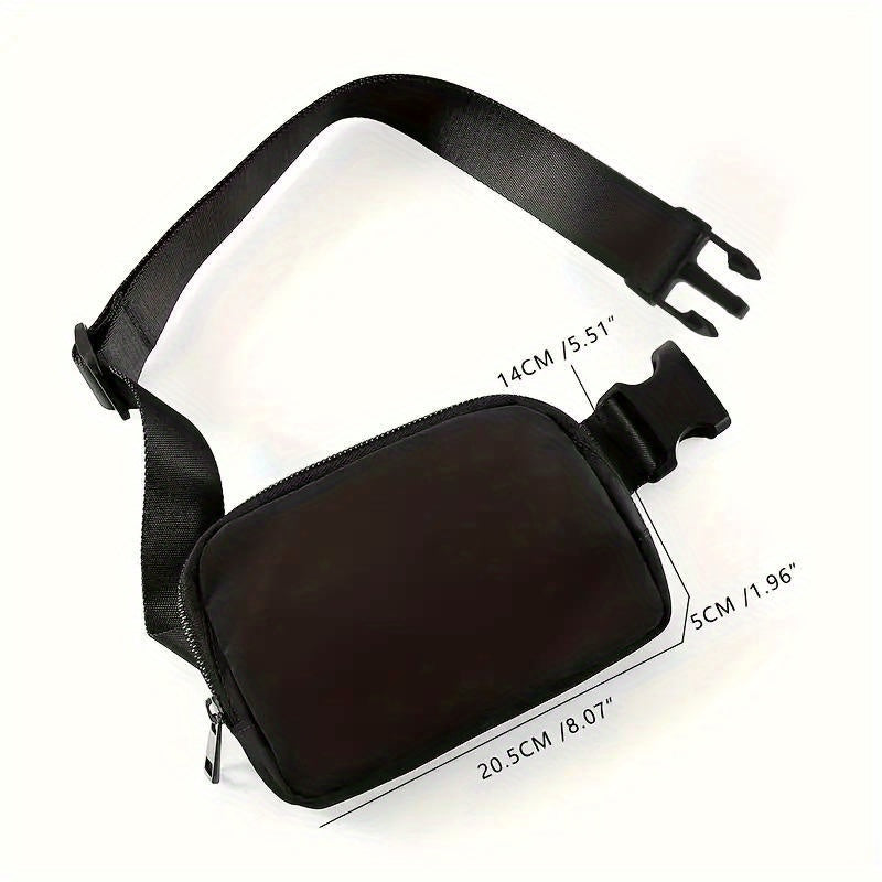 Sturdy Monochromatic Chest Bag, Versatile Nylon Fanny Pack with Buckle Closure, Waterproof Adjustable Crossbody Waist Bag for Sport