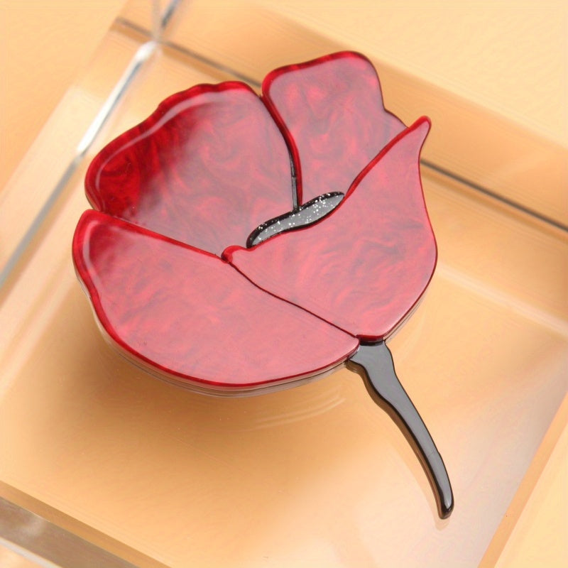 Elegant minimalist style acrylic flower brooch pins - unique simulation modeling floral corsage for both men and women