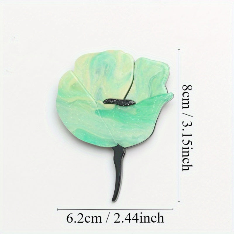 Elegant minimalist style acrylic flower brooch pins - unique simulation modeling floral corsage for both men and women