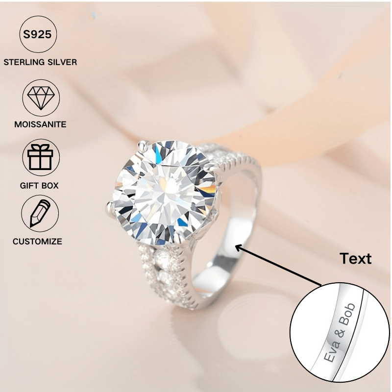 Handcrafted 10ct Moissanite Butterfly Ring with Personalized Name & Number, crafted from 925 Sterling Silver. Ideal for both everyday wear and special events, this exquisite ring comes nestled in an elegant gift box. Perfect for DIY projects, banquets