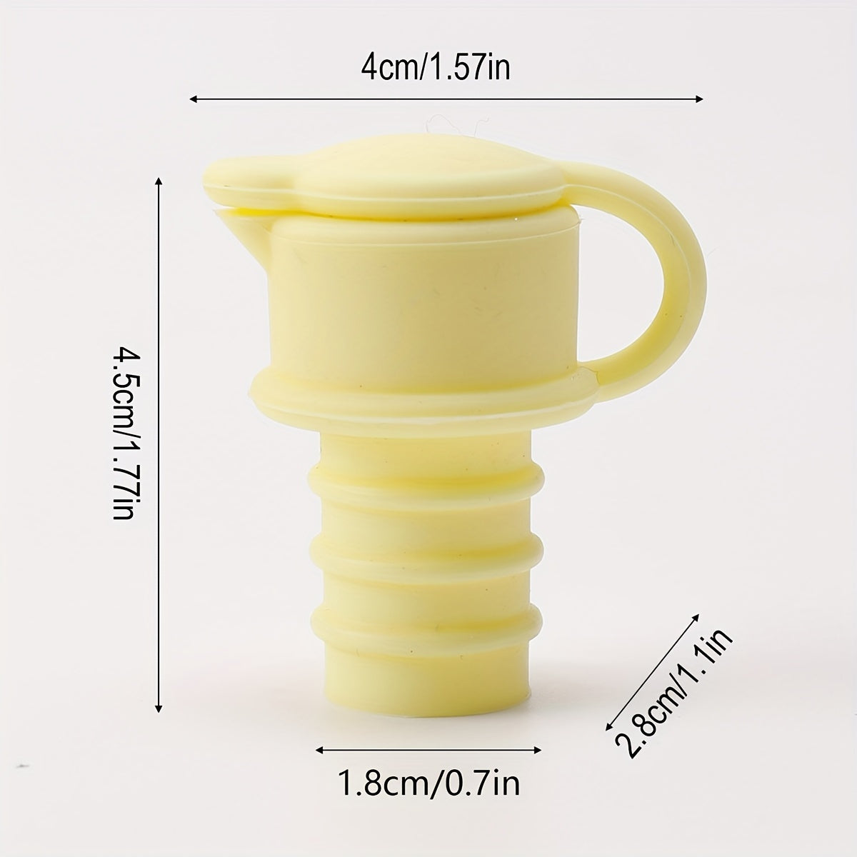 3 yellow silicone wine stoppers for preserving and seasoning wine and champagne in standard bottles. Leakproof and reusable.