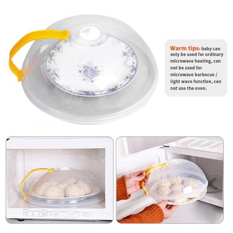 Durable Non-Stick Microwave Food Cover, Transparent and Reusable Lid for Spatter and Oil Prevention in the Kitchen