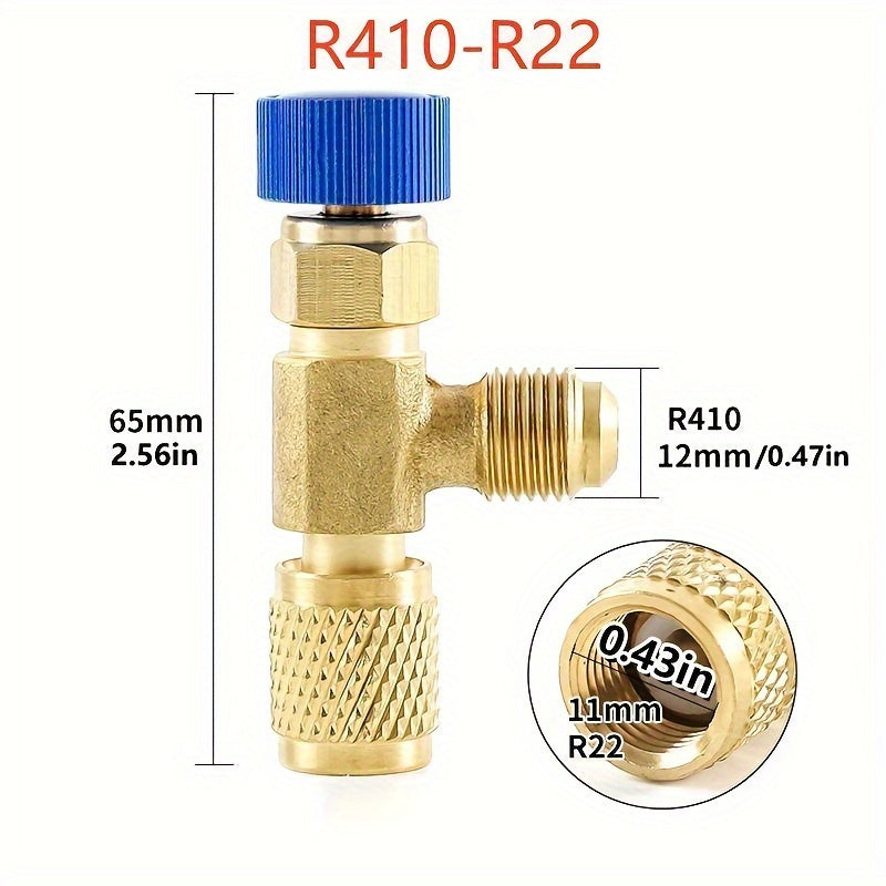 Refrigerant Safety Valve for Air Conditioning - 1pc, Compatible with R410A and R22, 1/4" Liquid Safety Adapter, Manual Operation, No Electricity Required, Essential HVAC Repair Accessory